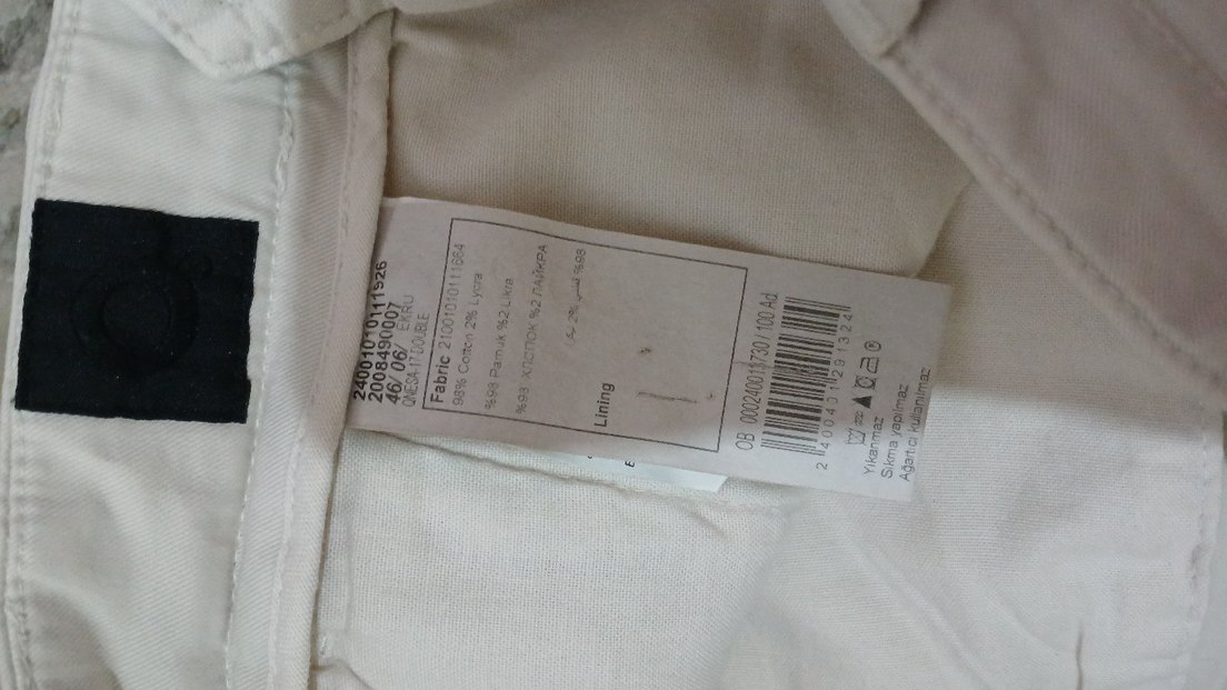 Erkek Beyaz Regular Fit Pantolon - Görsel 3