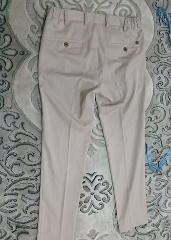 Düğmeli Bej Erkek Ofis Pantolonu - Görsel 2