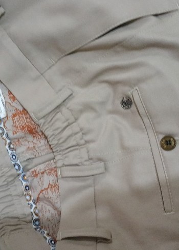 Düğmeli Bej Erkek Ofis Pantolonu - Görsel 7