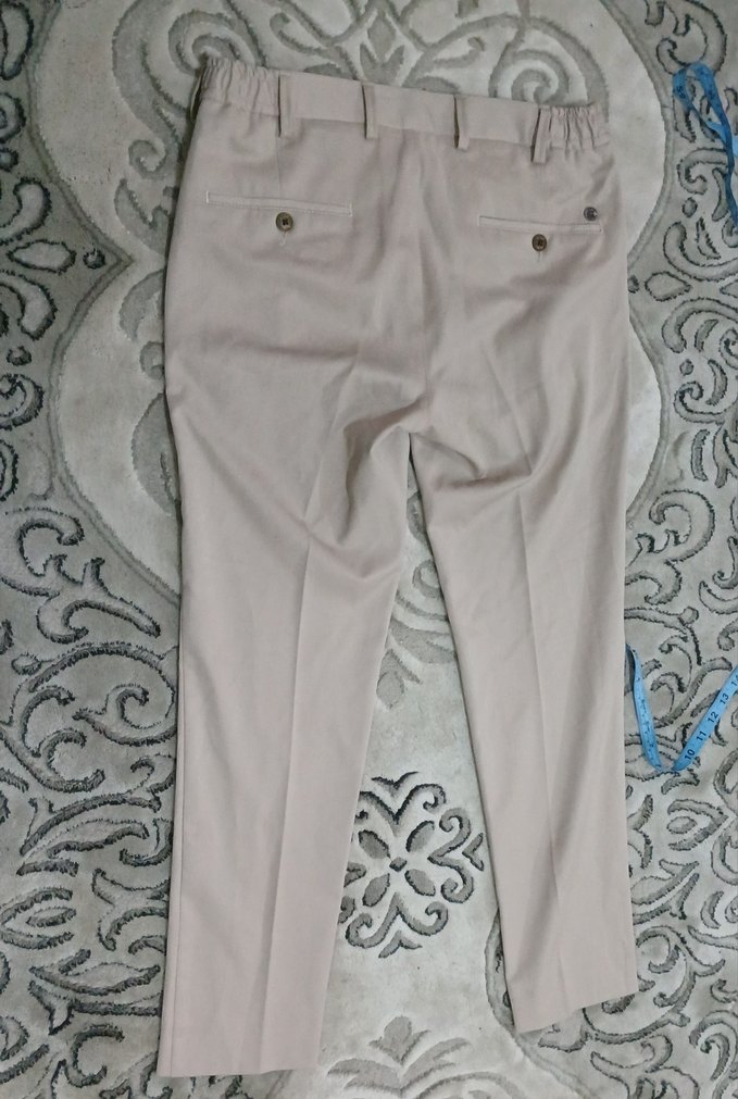 Düğmeli Bej Erkek Ofis Pantolonu - Görsel 2