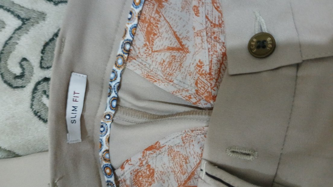 Düğmeli Bej Erkek Ofis Pantolonu - Görsel 5