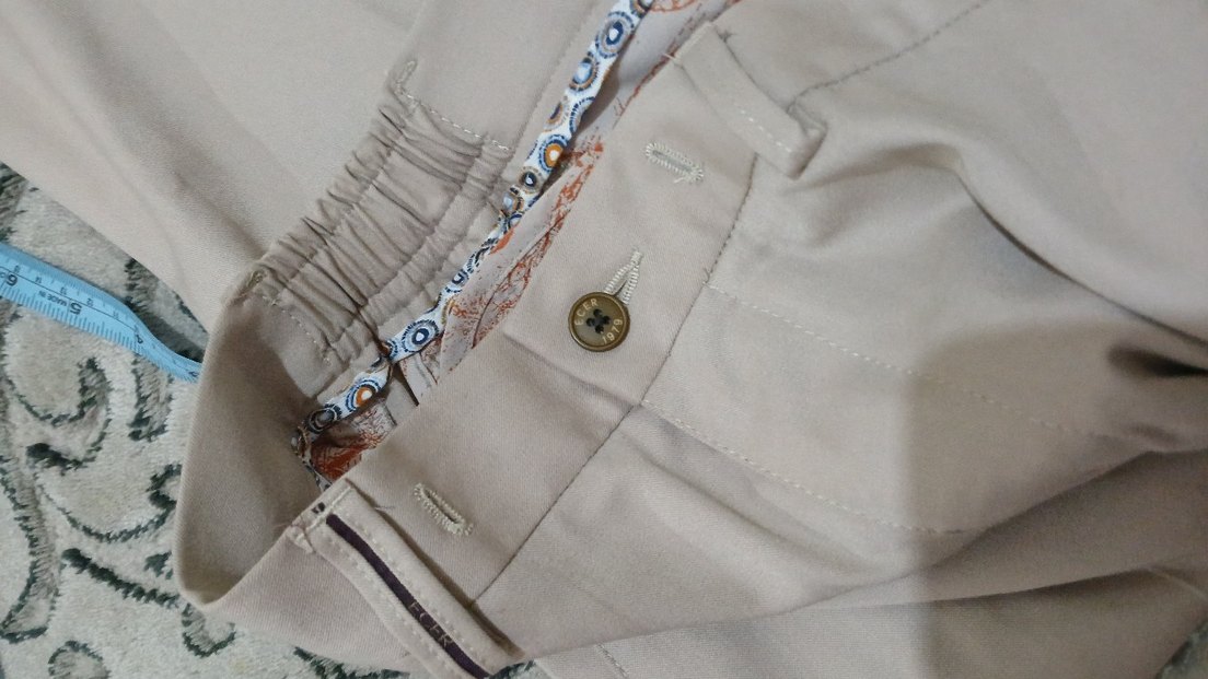 Düğmeli Bej Erkek Ofis Pantolonu - Görsel 3