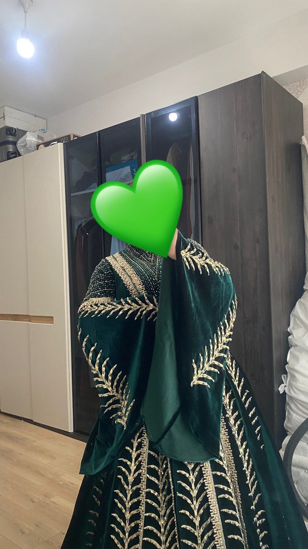 Yeşil tesettür bindallı - Görsel 2