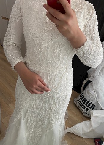 Demonteli tesettür balık gelinlik - Görsel 9