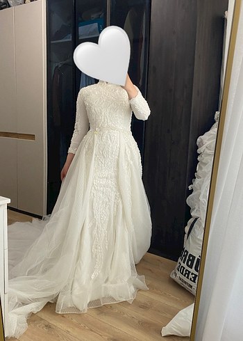 Demonteli tesettür balık gelinlik - Görsel 4