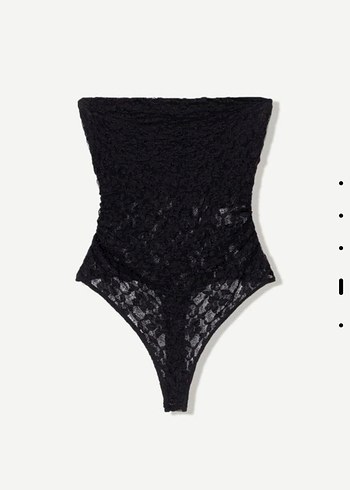 Bershka BERSHKA Siyah Dantelli Straplez Yılan Desenli Büstiyer