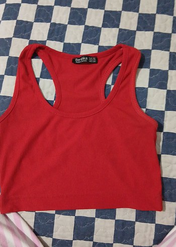 xs Beden Kırmızı Sporcu Kesim Kadın crop