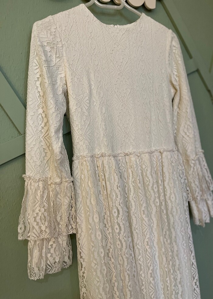 Tesettür Dantelli Elbise - Görsel 2