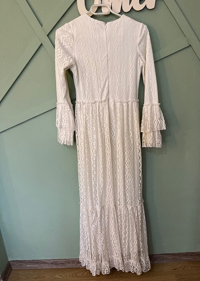 Tesettür Dantelli Elbise - Görsel 3