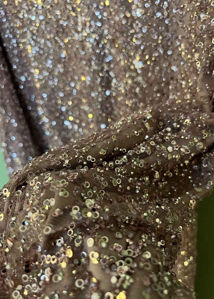 Simli Leylak Rengi Tesettür Abiye - Görsel 3