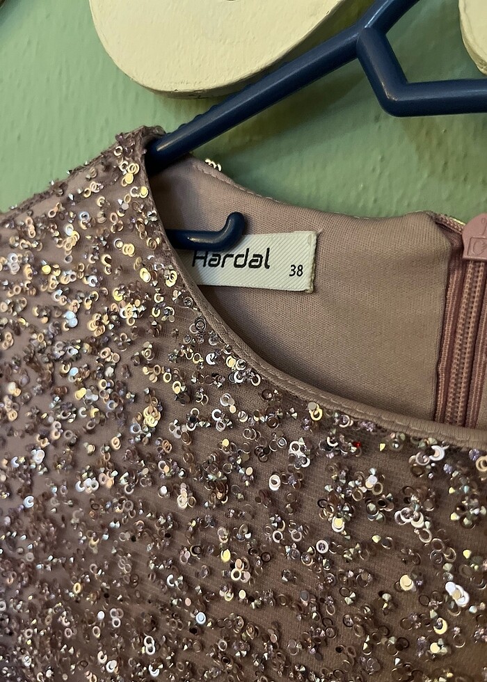 Simli Leylak Rengi Tesettür Abiye - Görsel 4