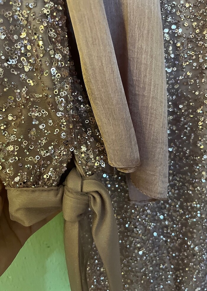 Simli Leylak Rengi Tesettür Abiye - Görsel 5