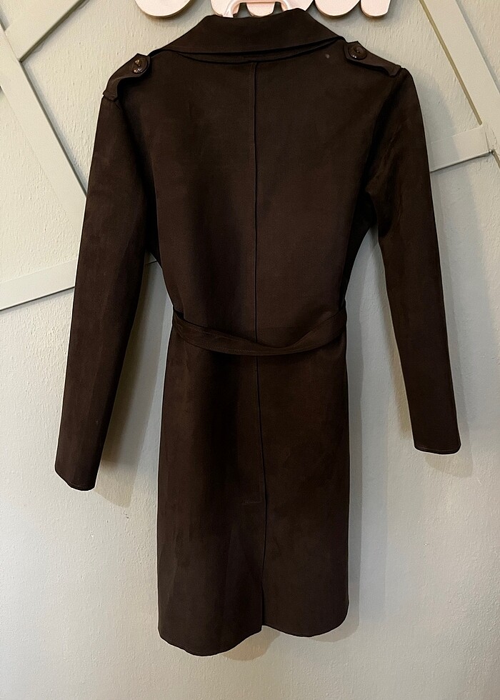 Haki Süet Trençkot - Görsel 2