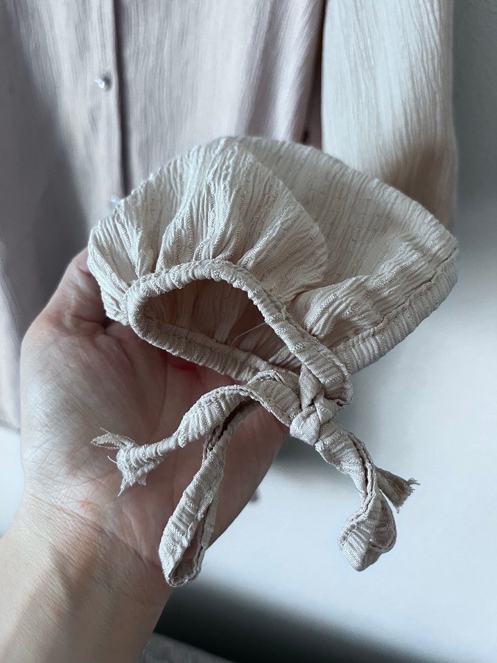 Bej Düğmeli Kadın Gömlek - Görsel 2