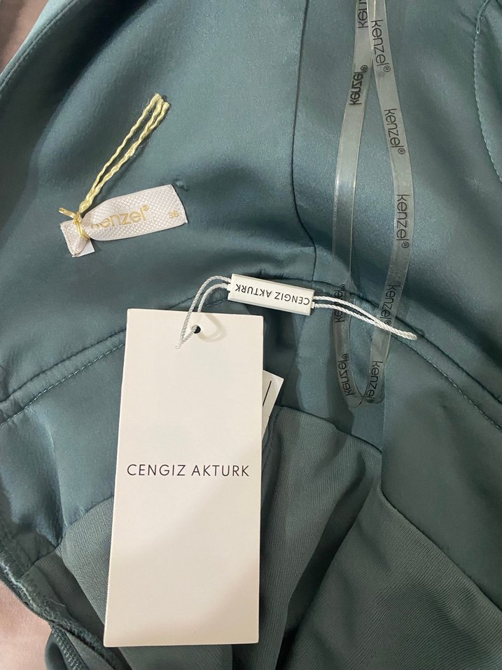 Cengiz Aktürk Gri Drapeli Mini Abiye Elbise - Görsel 3