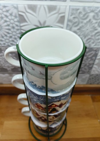 Kış Temalı 4'lü Seramik Kupa Seti - Görsel 6