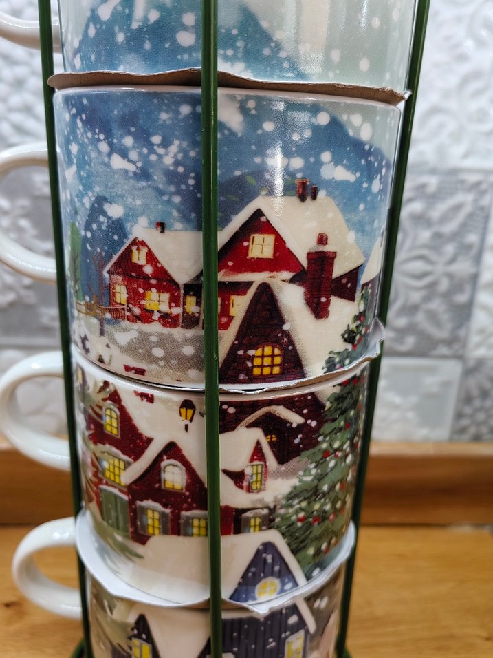 Kış Temalı 4'lü Seramik Kupa Seti - Görsel 3