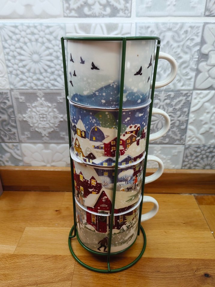 Kış Temalı 4'lü Seramik Kupa Seti - Görsel 2