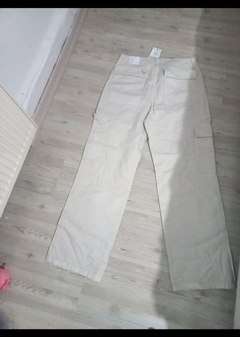 Mango Kadın Beyaz Midi Geniş Paça Kot Pantolon