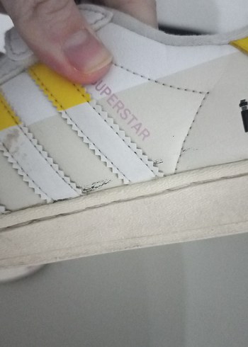 Beyaz Sarı Detaylı Cırt Cırtlı Kiz cocuk Spor Ayakkabı - Görsel 4