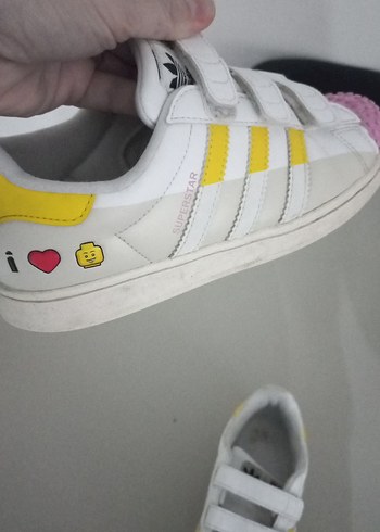 Beyaz Sarı Detaylı Cırt Cırtlı Kiz cocuk Spor Ayakkabı - Görsel 3