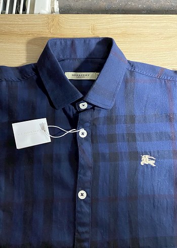 Burberry 12 Yaş Lacivert Keten Gömlek - Görsel 2