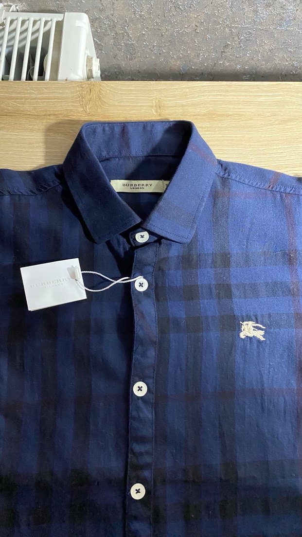 Burberry 12 Yaş Lacivert Keten Gömlek - Görsel 2