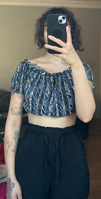 crop lastikli bluz