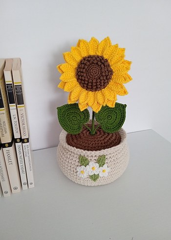El Örgüsü Ayçiçeği Saksı - Görsel 2