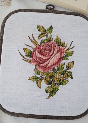 Kanaviçe Gül Çerçevesiz - Görsel 2