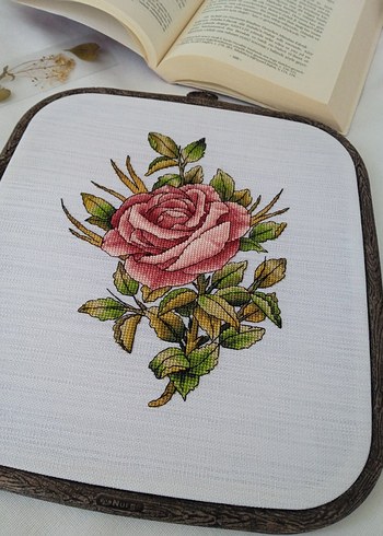 Kanaviçe Gül Çerçevesiz - Görsel 3