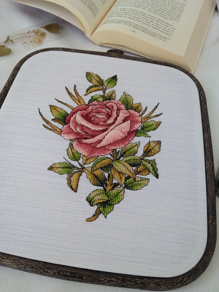 Kanaviçe Gül Çerçevesiz - Görsel 3