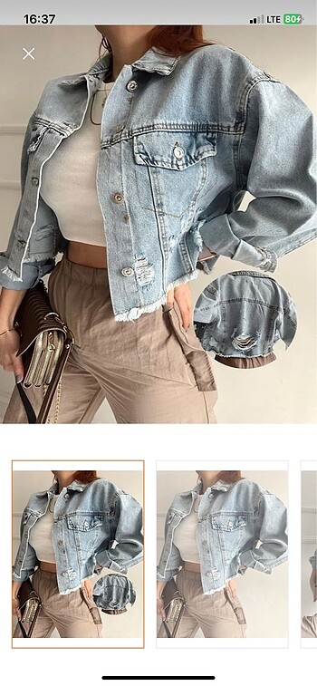 l Beden Crop kot ceket