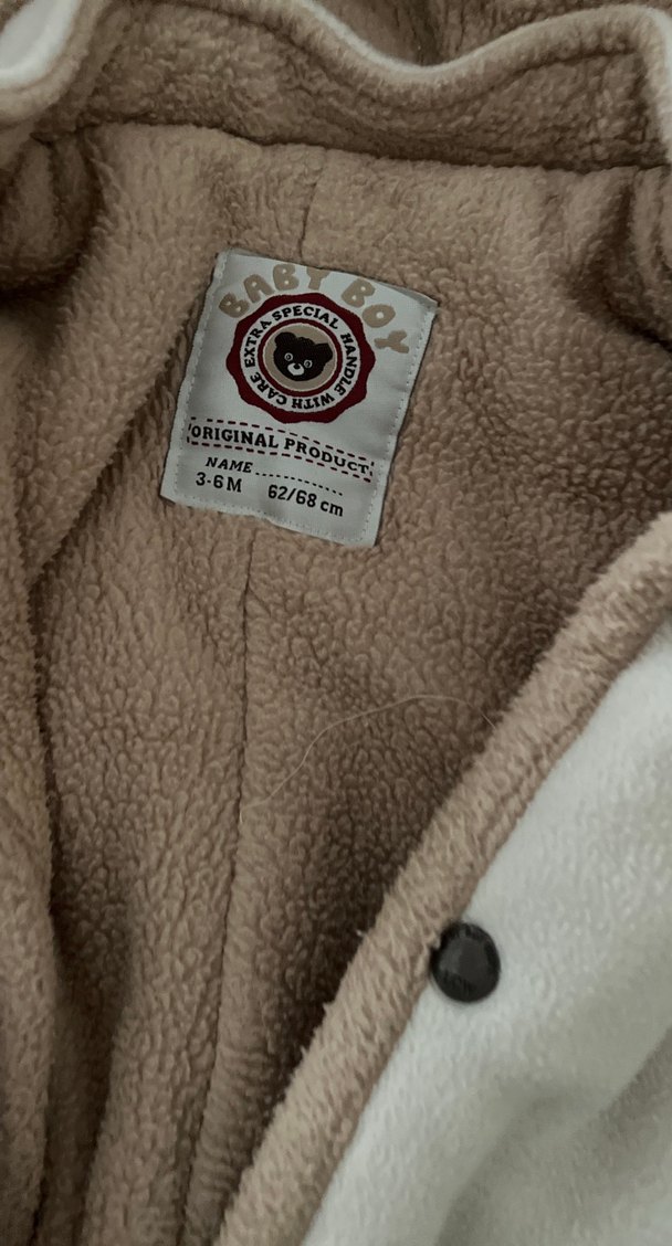 Kürklü Bebek  Tulumu Krem - Görsel 4