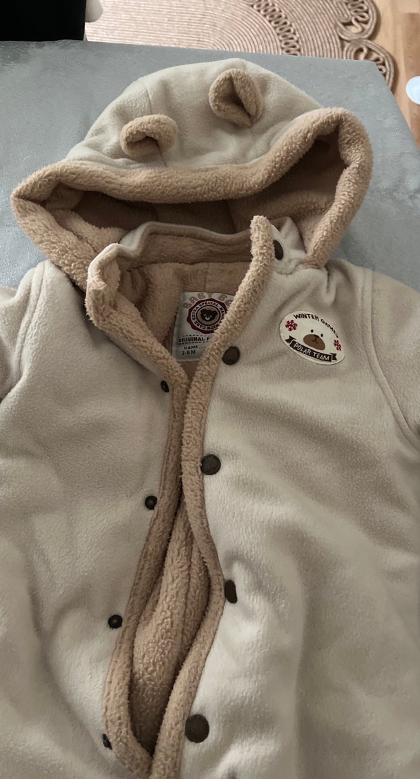 Kürklü Bebek  Tulumu Krem - Görsel 2