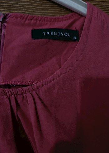 38 Beden bordo Renk Pembe Uzun Elbise