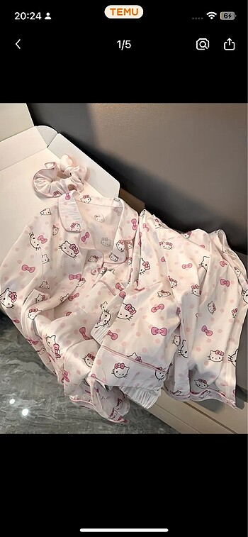 Hello kittyli pembe pijama takımı
