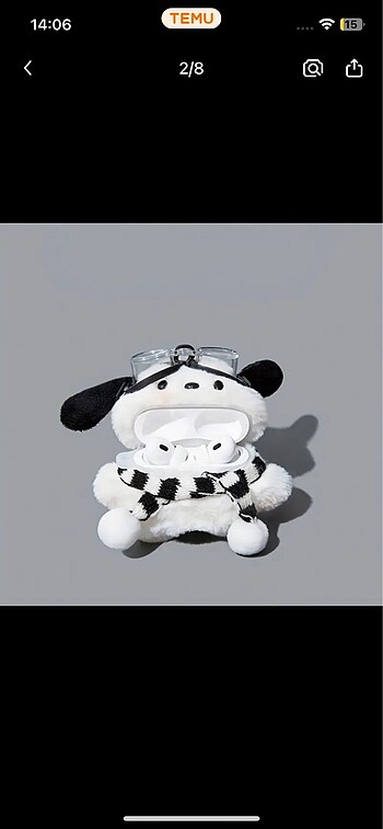 Peluş köpek airpods kılıfı