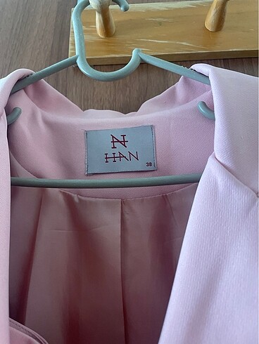 38 Beden Pembe Blazer takım