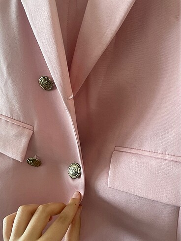38 Beden pembe Renk Pembe Blazer takım