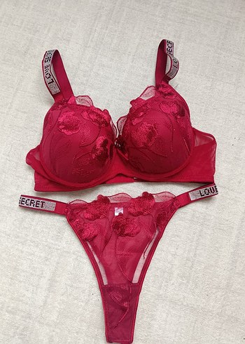 Nakışlı Bordo Mini Sütyen Takımı