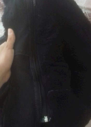 Kürklü Kapüşonlu Siyah Erkek Çocuk Kaban - Görsel 6