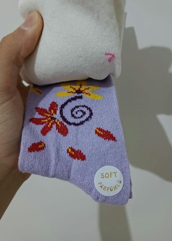 31 Beden pembe Renk Kız Çocuk Pembe Desenli Yumuşak Çorap