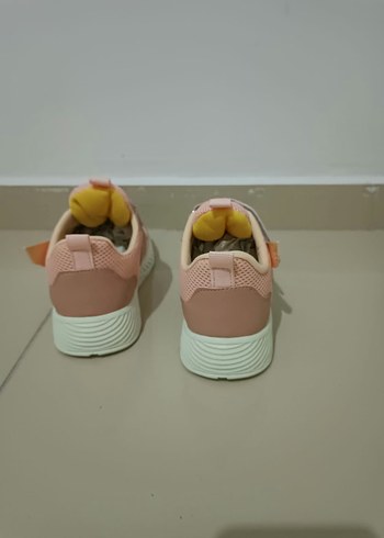 35 Beden pembe Renk Kız Çocuk Pembe Renkli Spor Ayakkabı Velcro