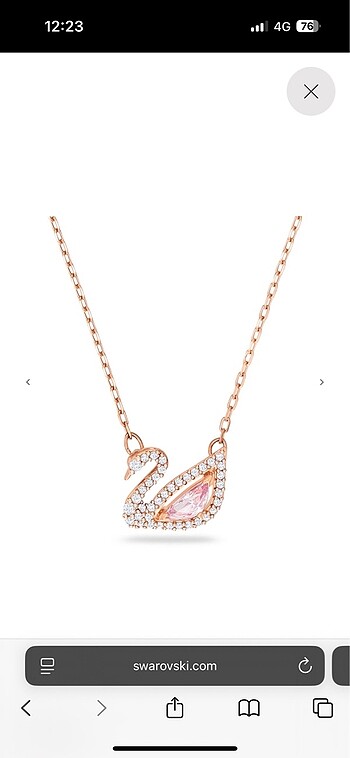 swarovski kuğ kolye