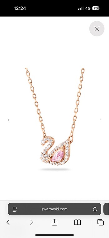 swarovski swarovski kuğ kolye
