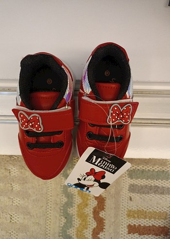 Kız Çocuk Kırmızı Minnie Mouse Spor Ayakkabı