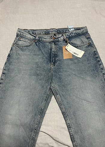 42 Beden Soluk Mavi Loose Fit Midi Kadın Jean