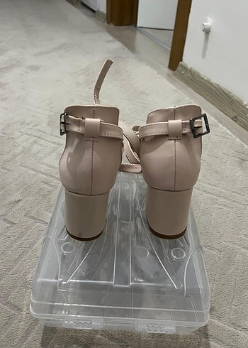 toz pembe Kadın Topuklu Sandalet - Görsel 4