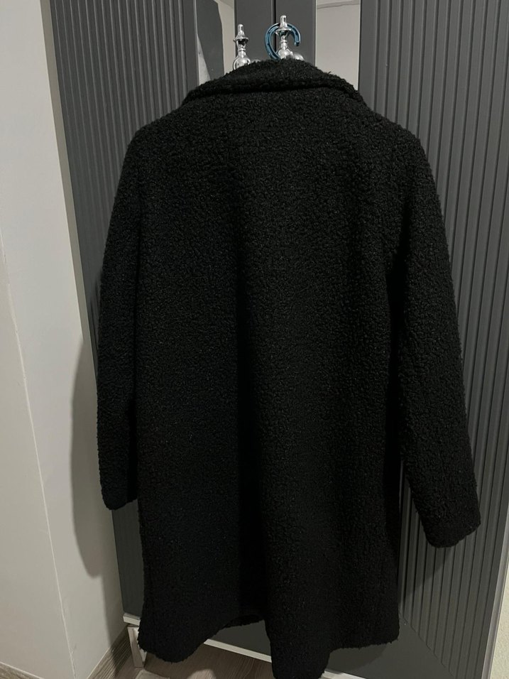 Siyah Kadın Midi Boy buklet Kaban - Görsel 4